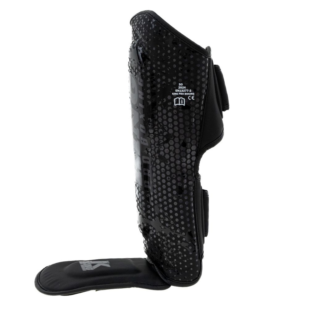 King Pro Boxing Schienbeinschoner Kids Hexagon - Schwarz/Schwarz