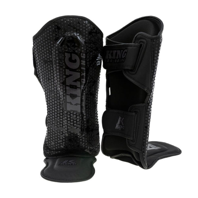 King Pro Boxing Schienbeinschoner Kids Hexagon - Schwarz/Schwarz