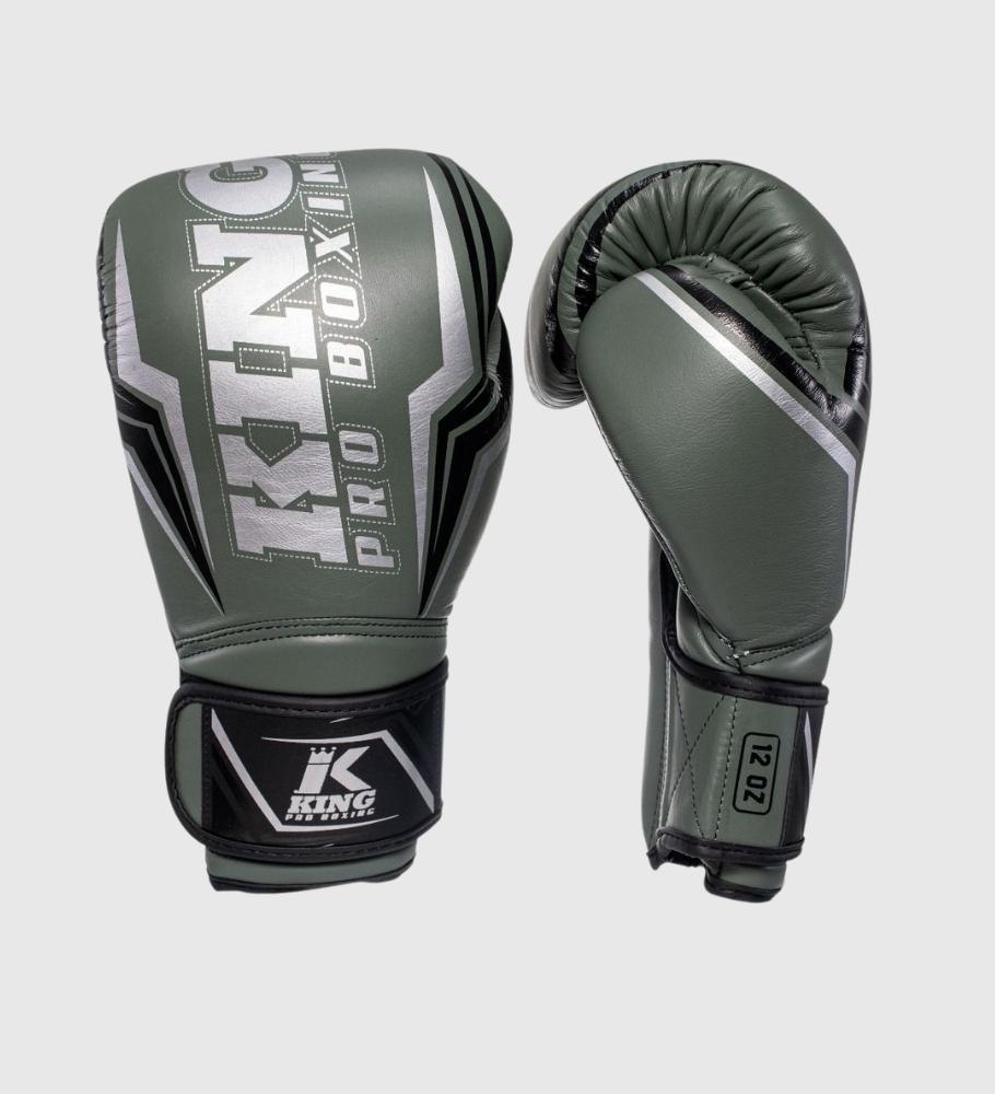 King (Kick)Bokshandschoenen Thor - Kaki Groen/Zwart/Zilver - (Kick)Bokshandschoenen