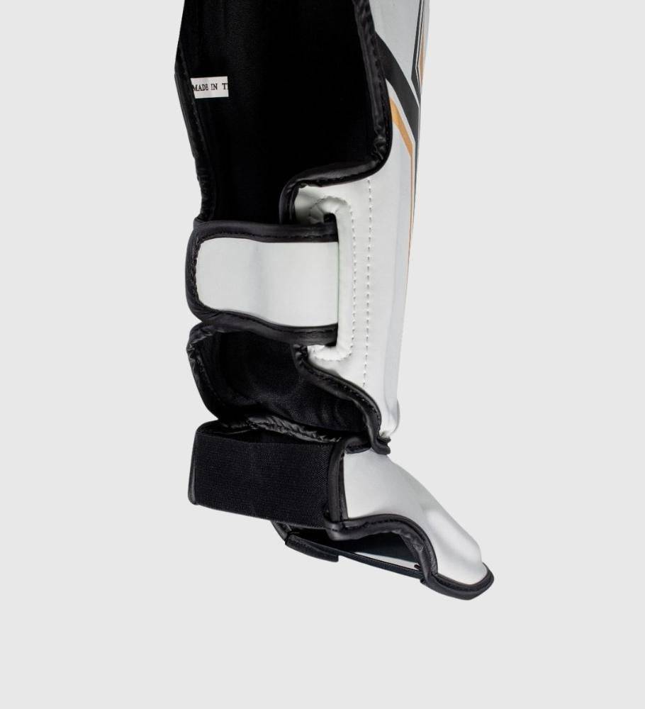 King Kickboks Scheenbeschermers Thor - Wit/Zwart/Goud - The Fight Company Deutschland