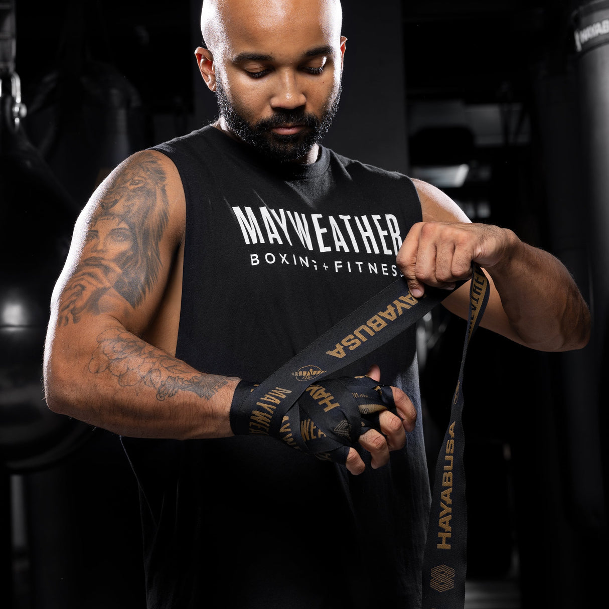 Hayabusa x Mayweather Boxbandagen Deluxe - Schwarz/Gold