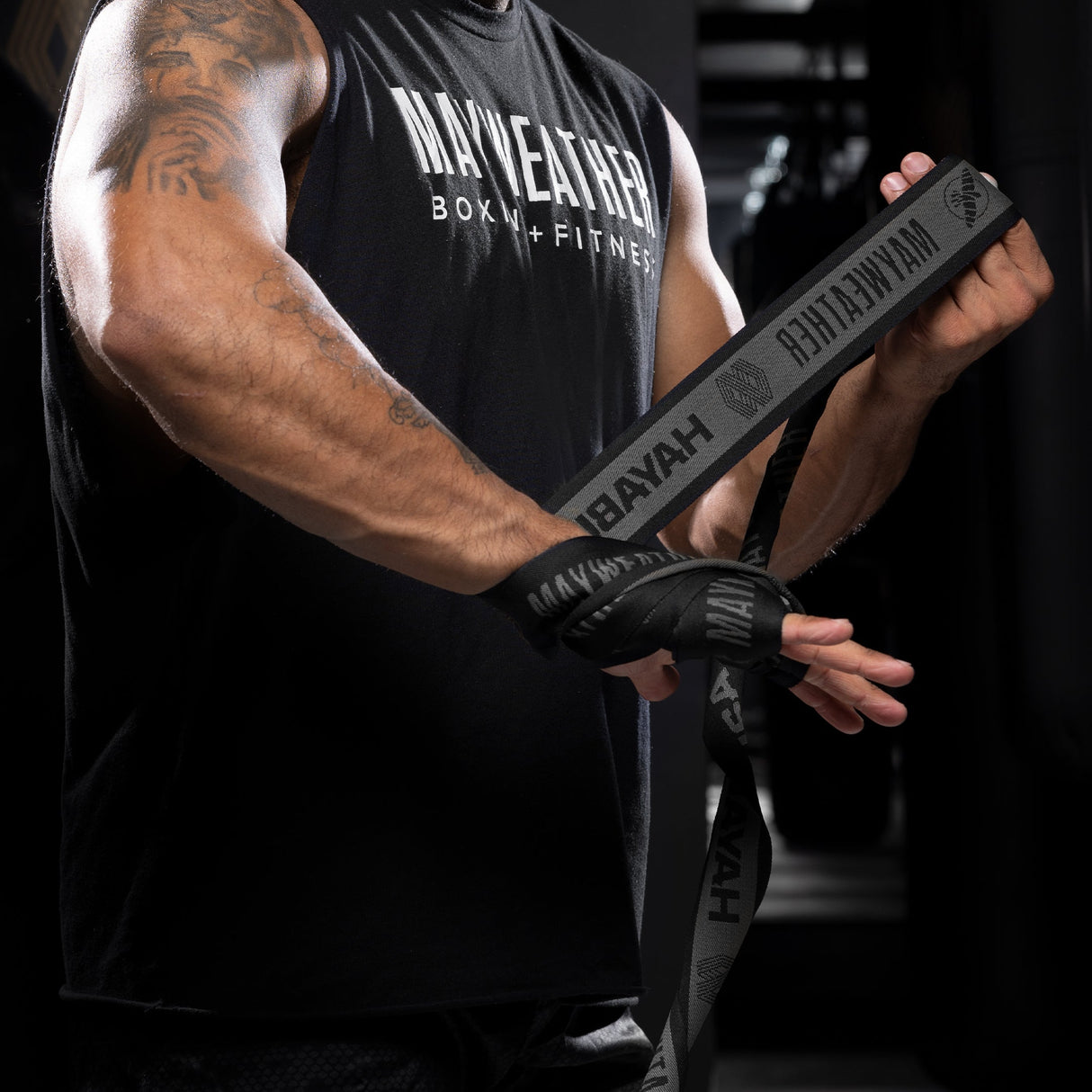 Hayabusa x Mayweather Boxbandagen Deluxe - Schwarz/Grau
