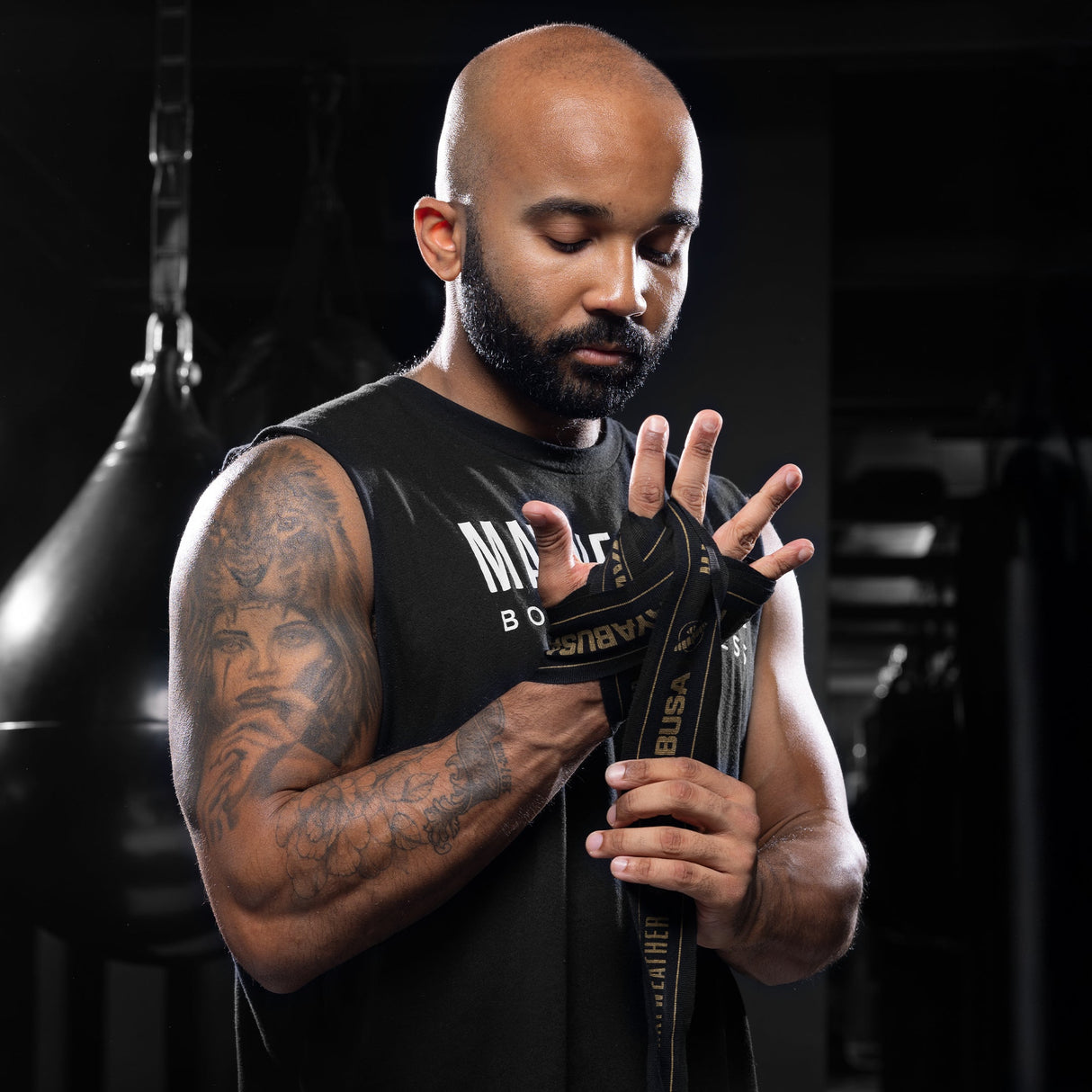 Hayabusa x Mayweather Bandages Stretch - Zwart/Goud