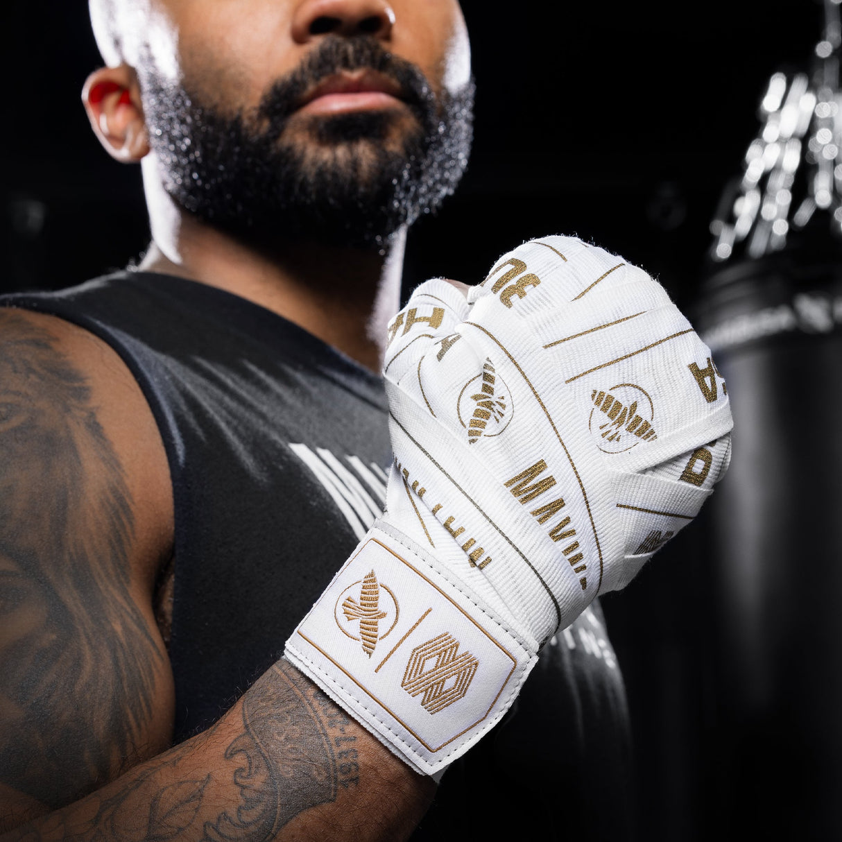 Hayabusa x Mayweather Bandages Stretch - Wit/Goud