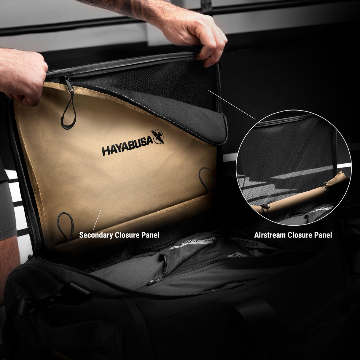 Hayabusa x Mayweather Sporttasche Airstream - Schwarz/Gold