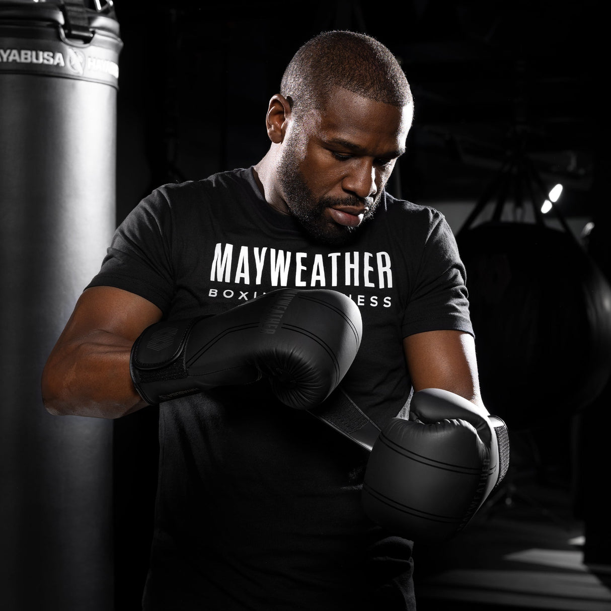 Hayabusa x Mayweather Boxhandschuhe Contender - Schwarz/Schwarz