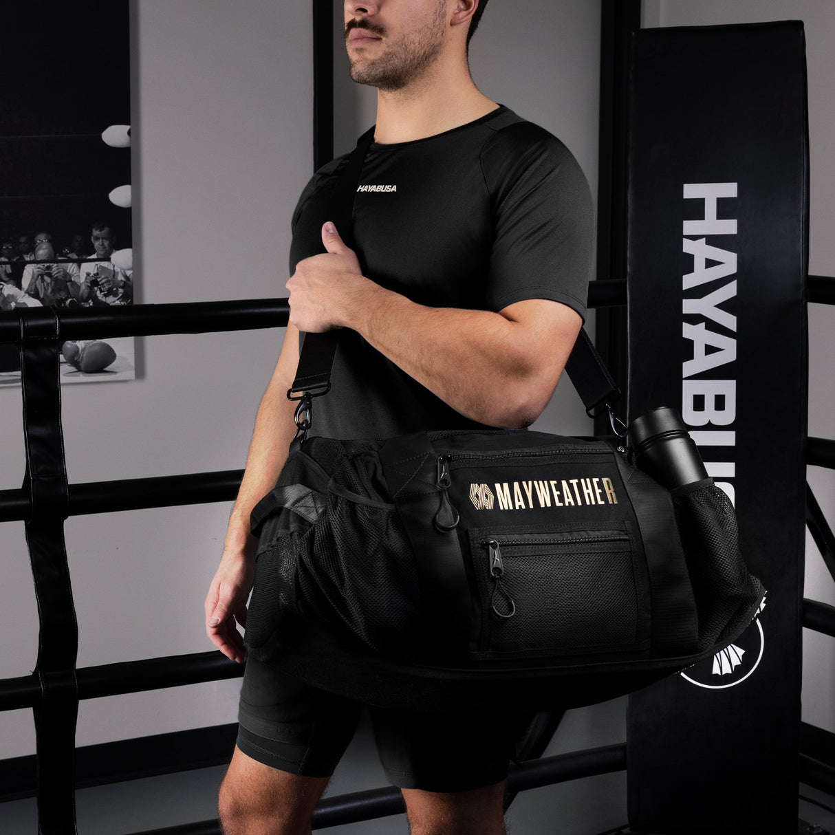 Hayabusa x Mayweather Sporttasche Mesh - Schwarz/Gold