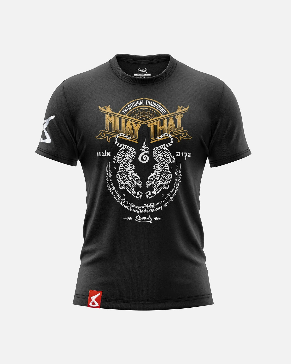 8 WEAPONS T-Shirt Sak Yant Tigers - Schwarz
