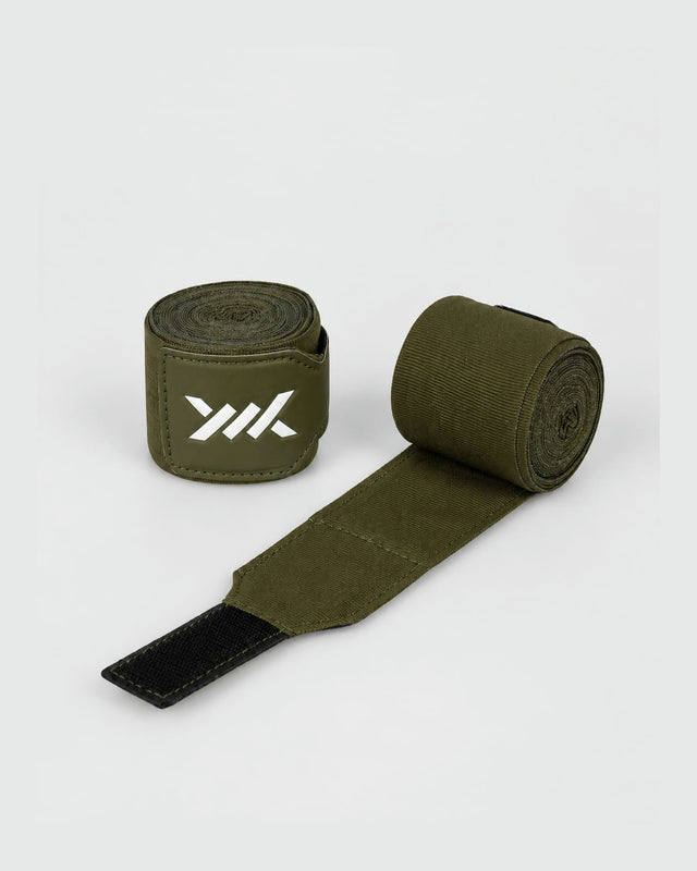 Caged Boxbandagen Essential – Kaki Grün (inklusive Waschbeutel)