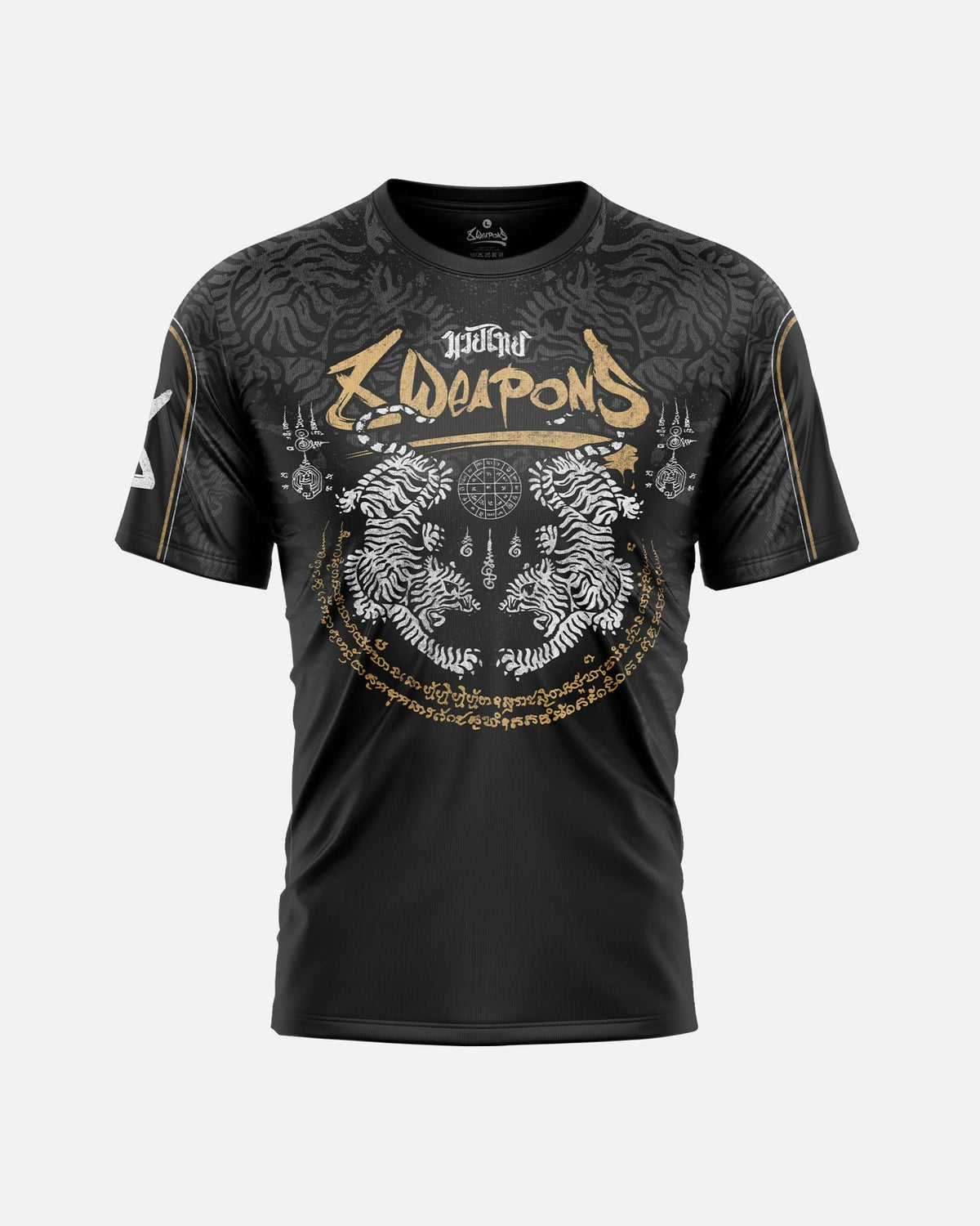 8 WEAPONS T-Shirt Funktionell Tiger Yant – Schwarz/Gelb