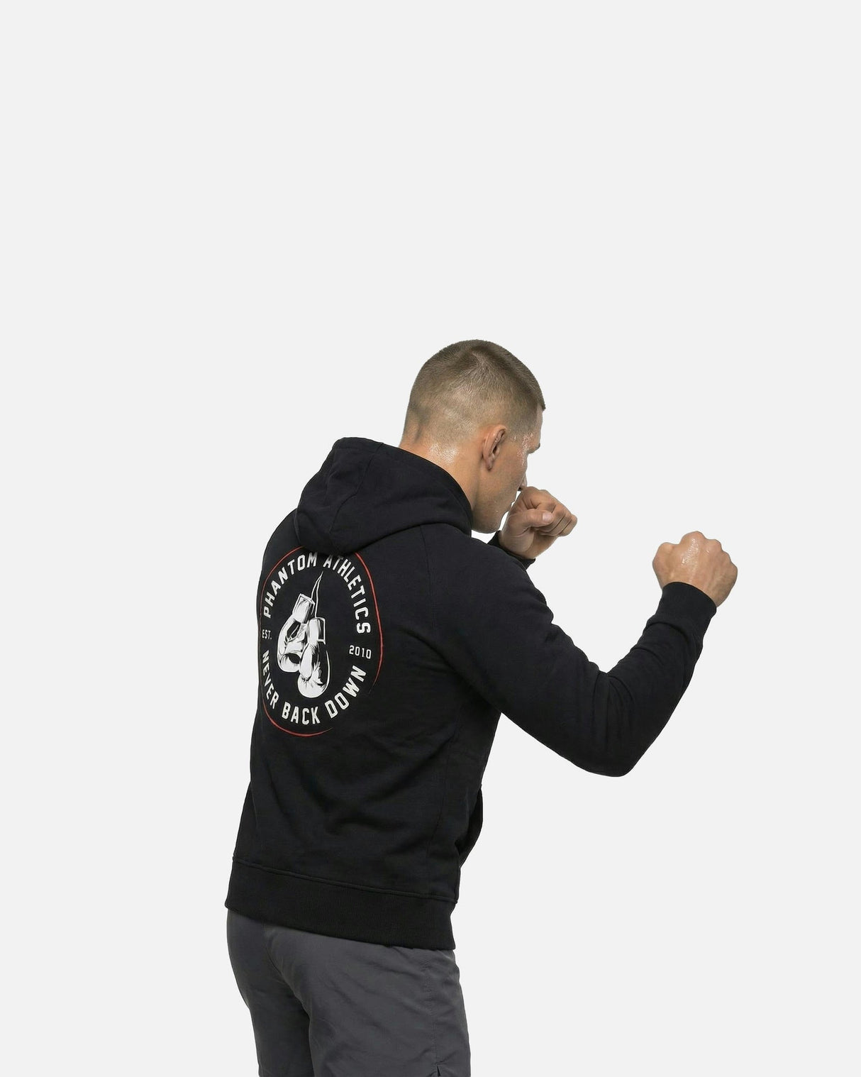 Phantom Athletics Hoodie Never Back Down - Schwarz
