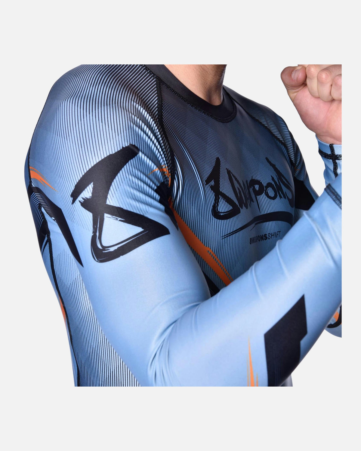 8 WEAPONS Rashguard Shift - Eisgrau/Orange