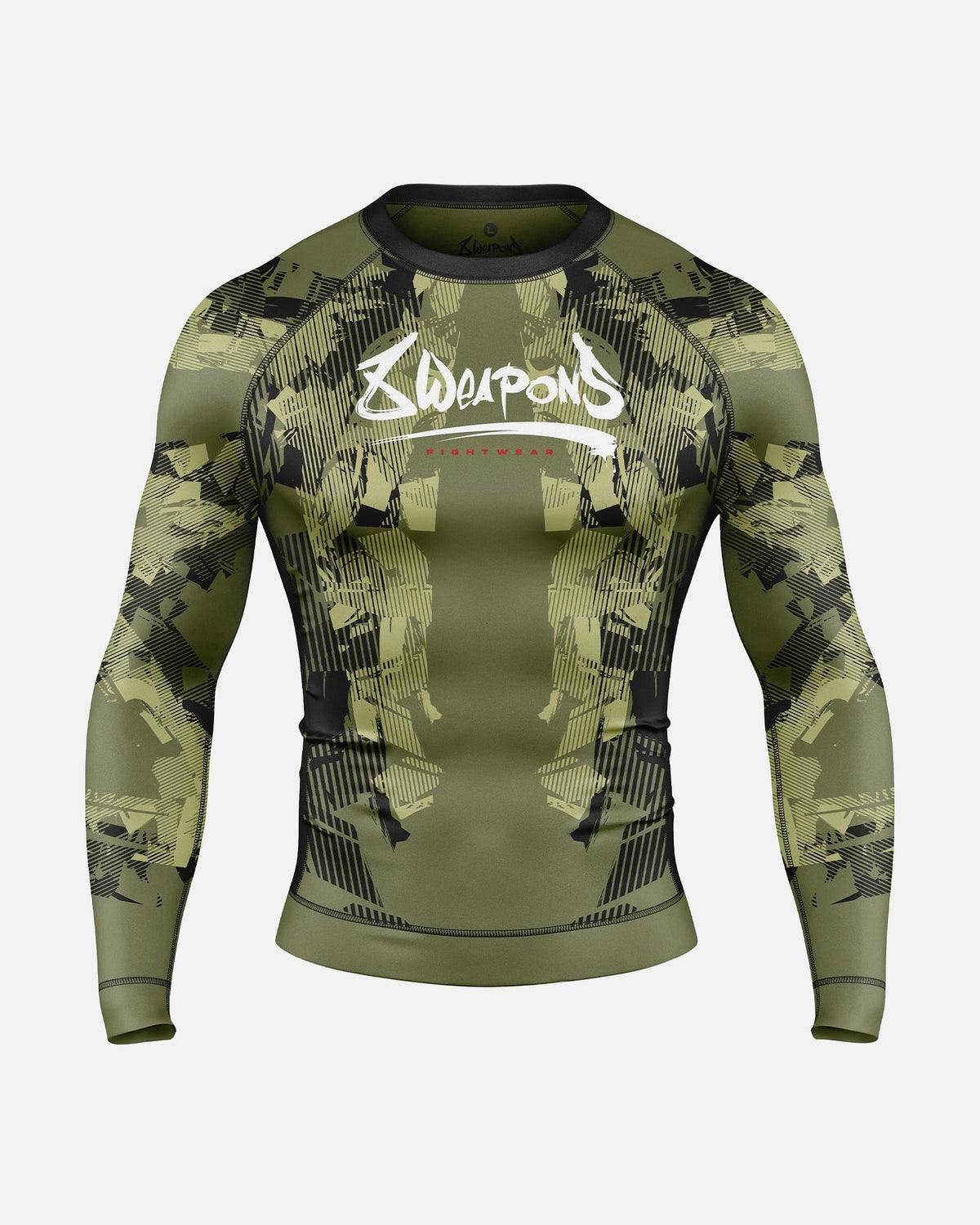 8 WEAPONS Rashguard Hit 2.0 - Oliv/Schwarz