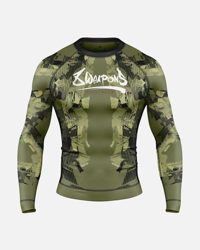 8 WEAPONS Rashguard Hit 2.0 - Oliv/Schwarz