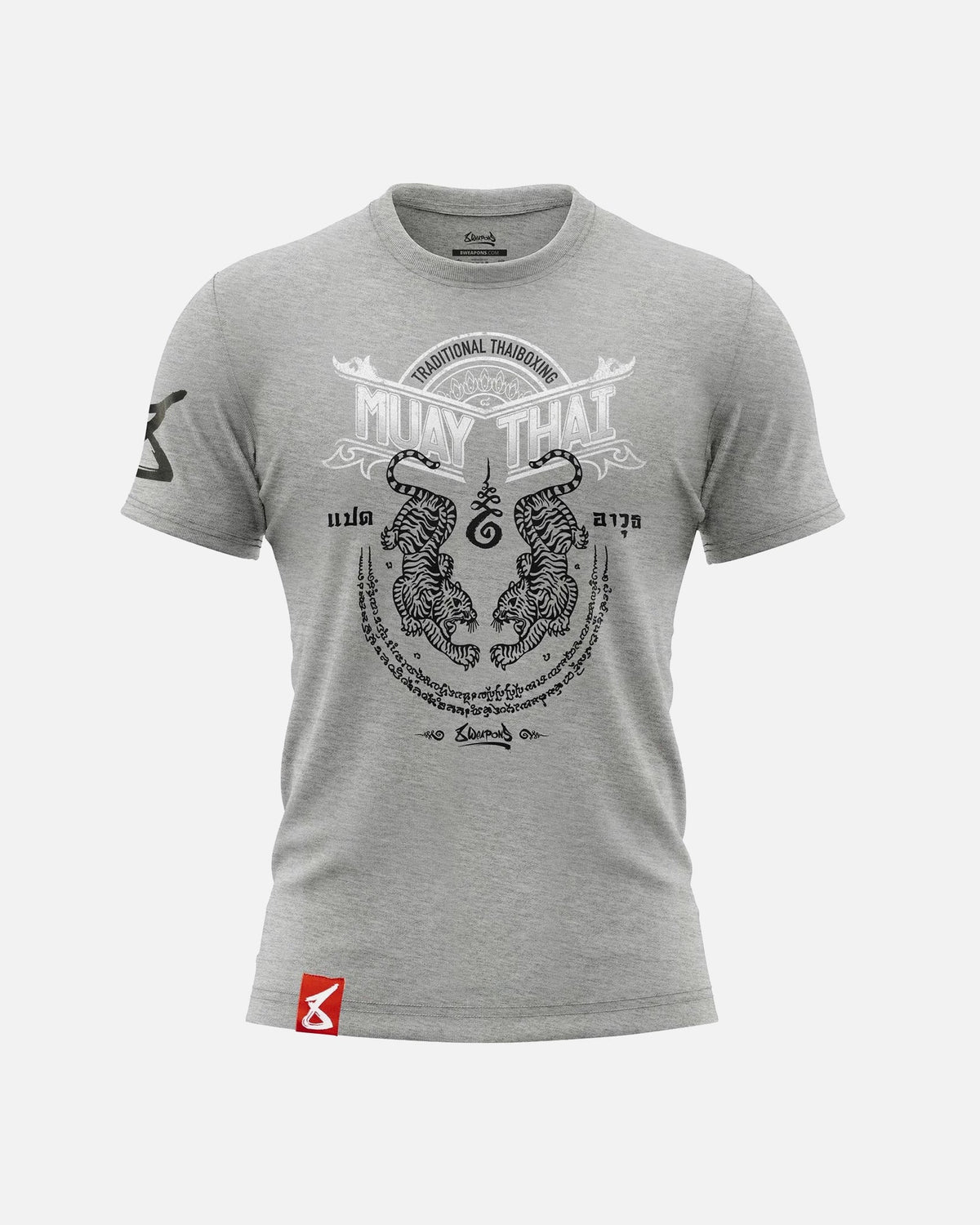 8 WEAPONS T-Shirt Sak Yant Tigers - Grau