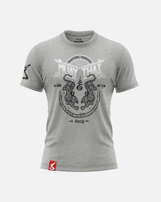 8 WEAPONS T-Shirt Sak Yant Tigers - Grau