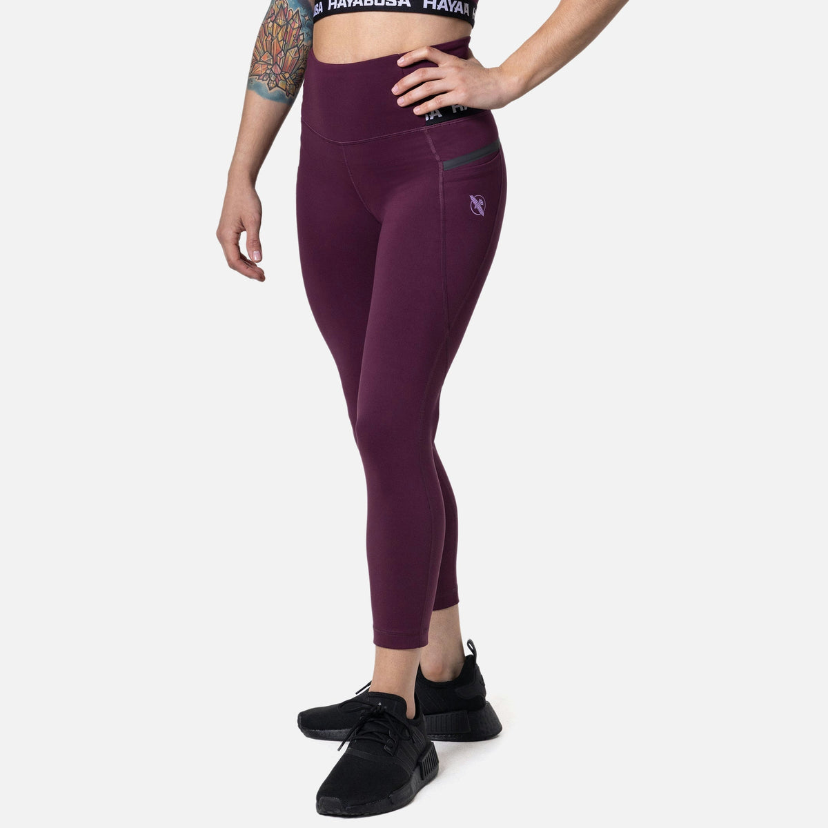 Hayabusa Leggings High Rise 3/4 Damen - Wein