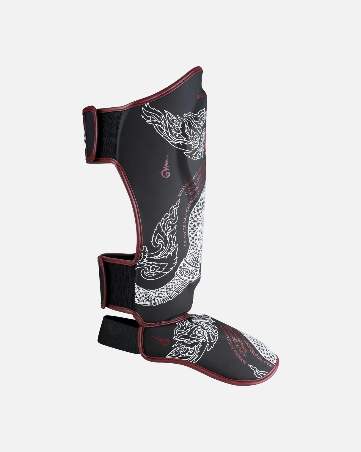 8 WEAPONS Schienbeinschoner Sak Yant Naga - Schwarz/Bordeaux