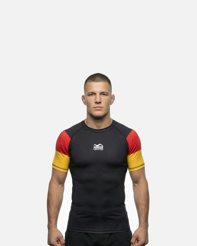 Phantom Athletics Rashguard Germany Kurzarm - Schwarz/Rot/Gold