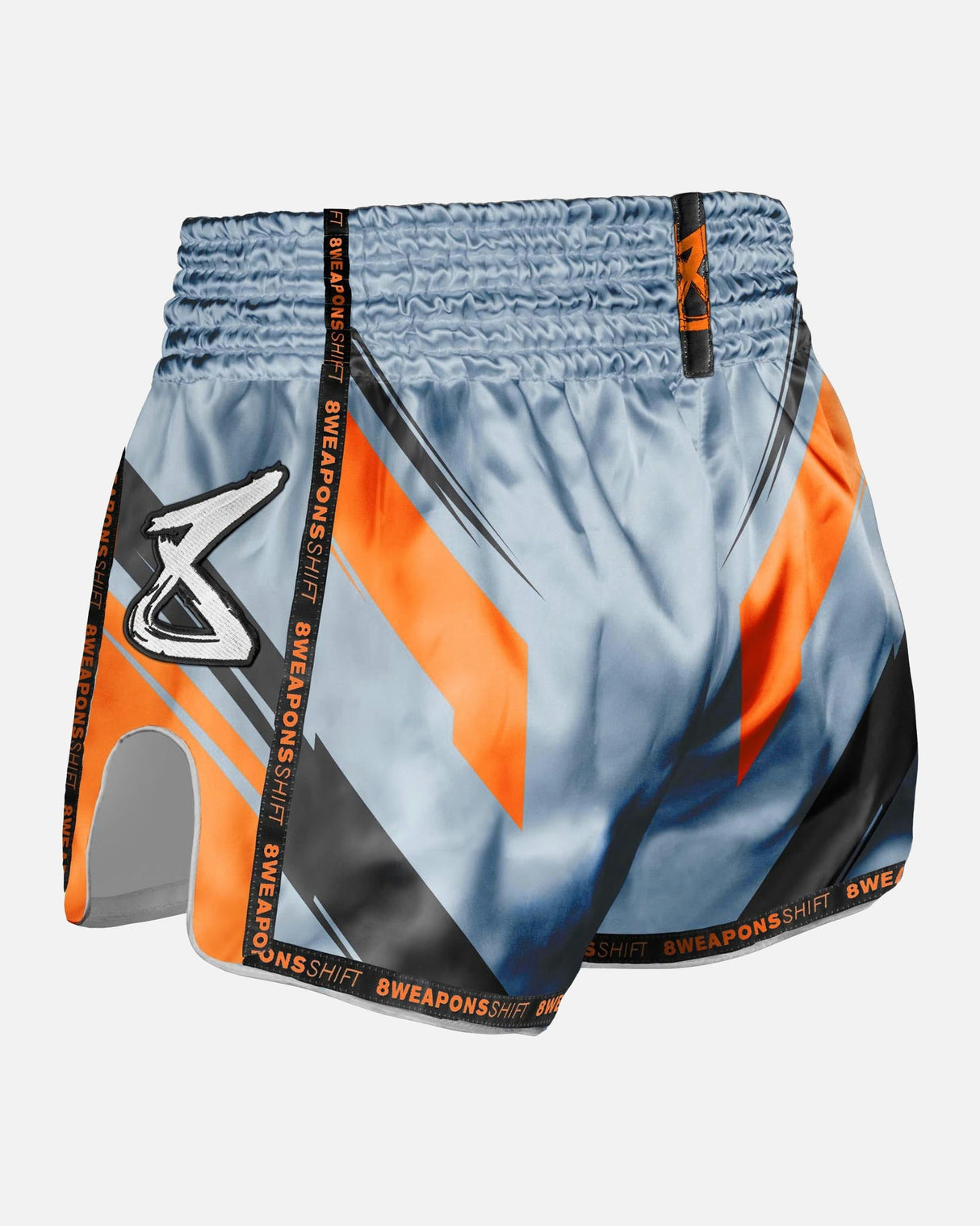 8 WEAPONS Muay Thai Shorts Shift - Eisgrau/Orange