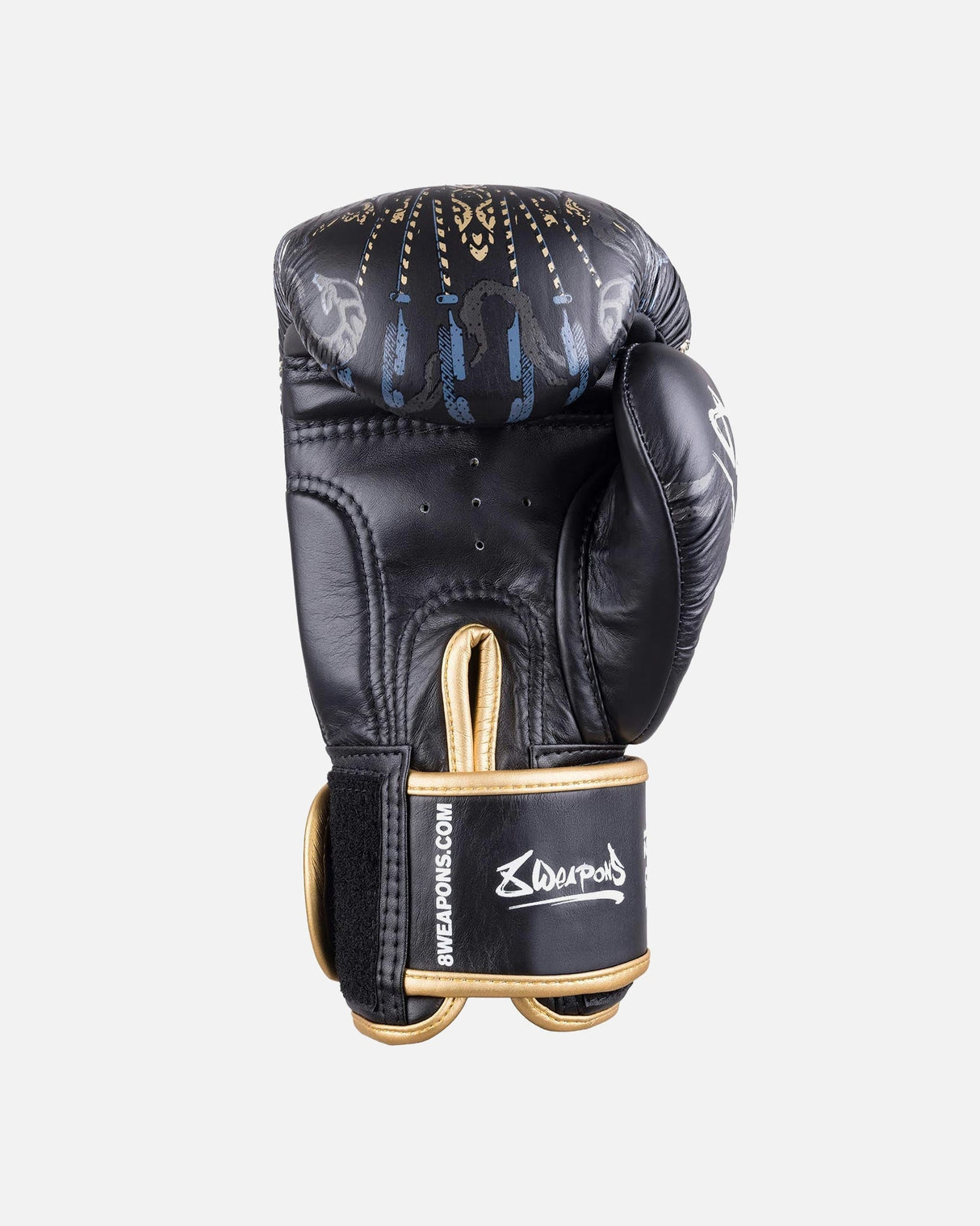 8 WEAPONS Boxhandschuhe Three Elephants 2.0 - Schwarz/Gold
