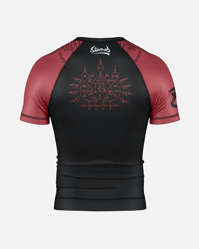 8 WEAPONS Rashguard 8 Ways Yant 2.0 - Schwarz/Bordeaux