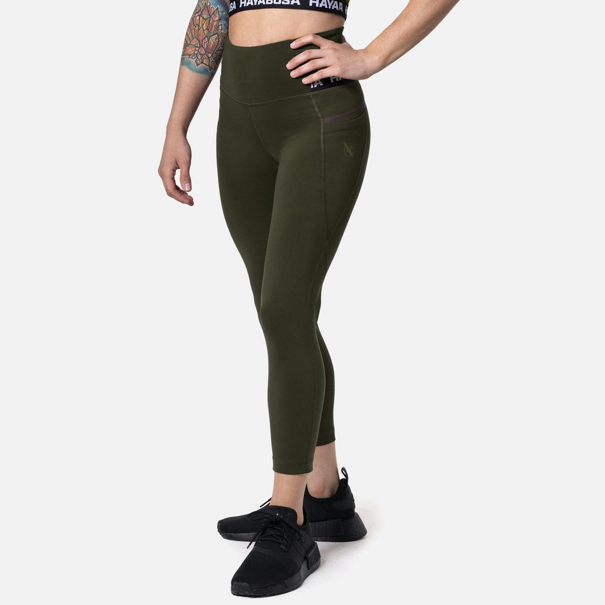 Hayabusa Leggings High Rise 3/4 Damen - Olivgrün