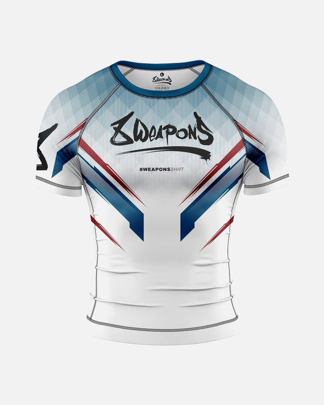 8 WEAPONS Rashguard Shift - Weiß/Navy/Rot