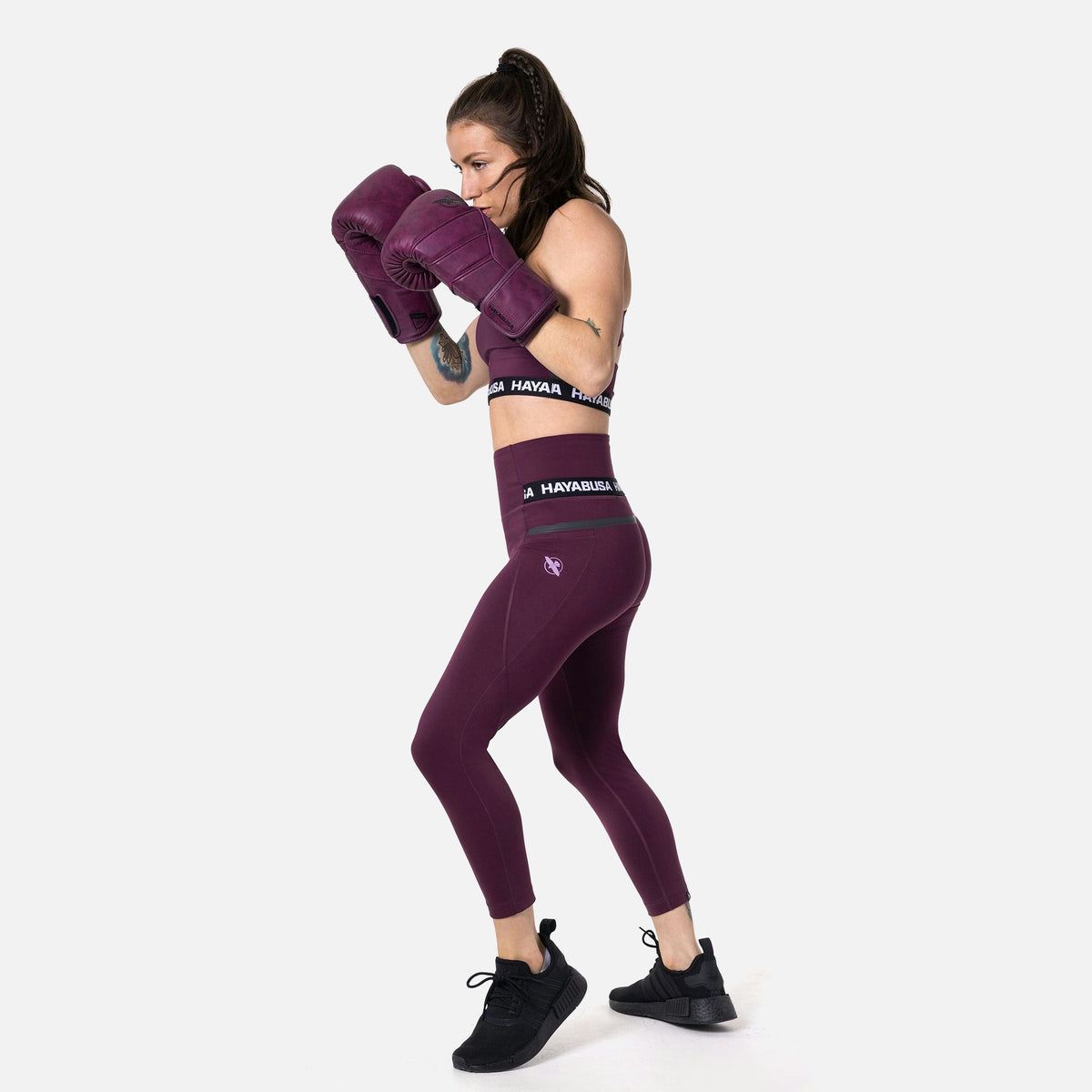 Hayabusa Leggings High Rise 3/4 Damen - Wein