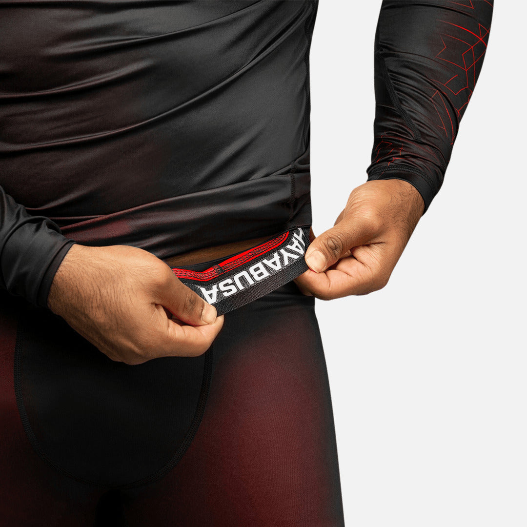 Hayabusa Kompressionsshorts Geo - Rot