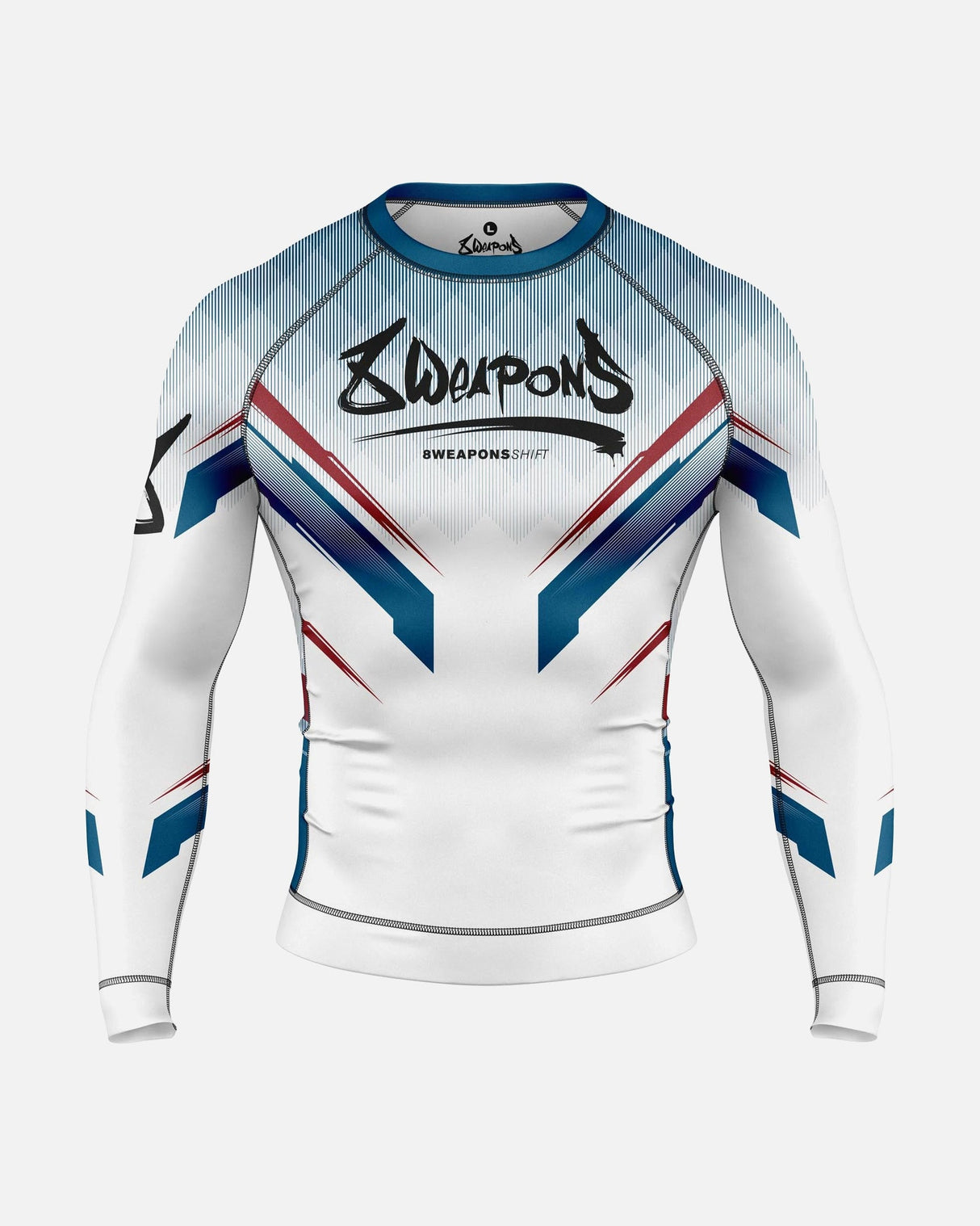 8 WEAPONS Rashguard Shift - Weiß/Navy/Rot