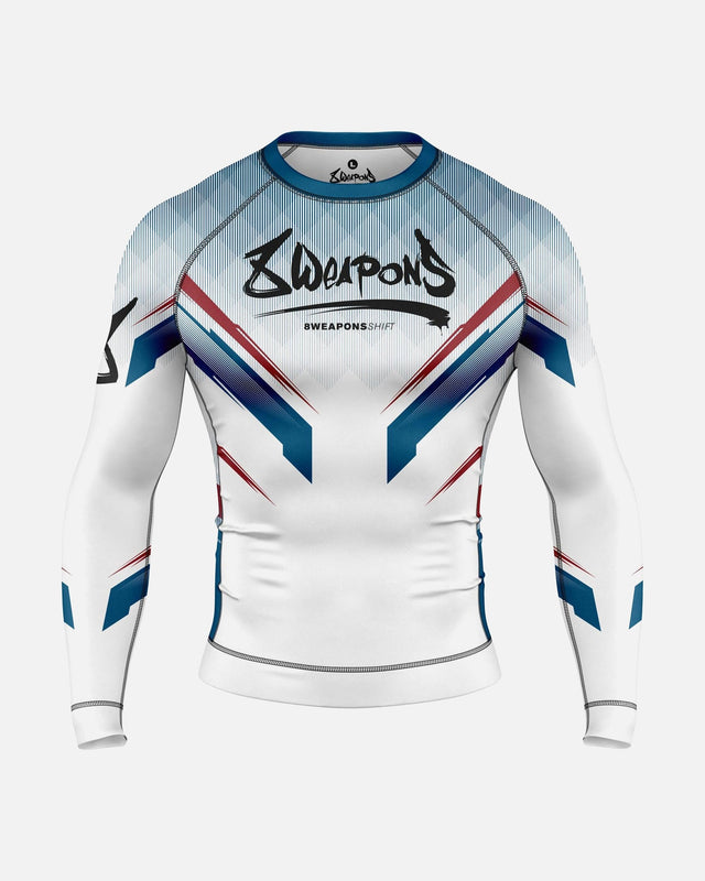 8 WEAPONS Rashguard Shift - Weiß/Navy/Rot