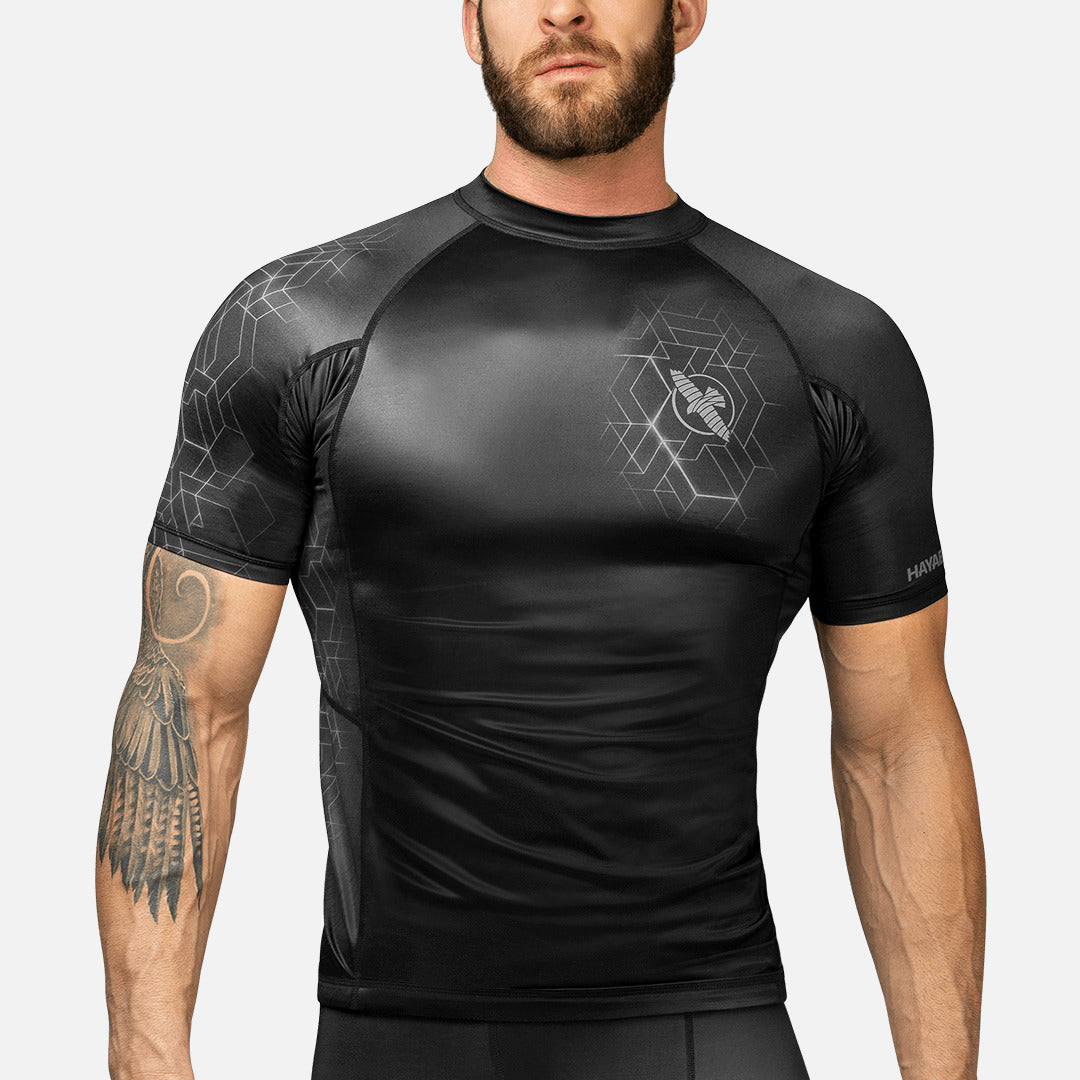 Hayabusa Rashguard Geo Kurzarm - Grau