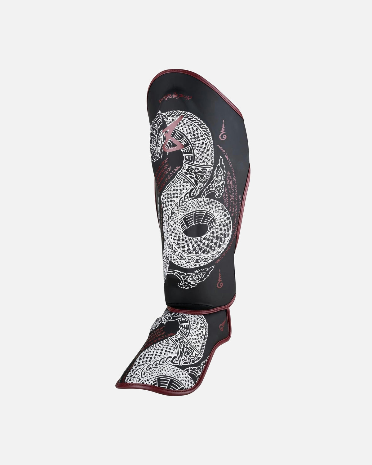 8 WEAPONS Schienbeinschoner Sak Yant Naga - Schwarz/Bordeaux
