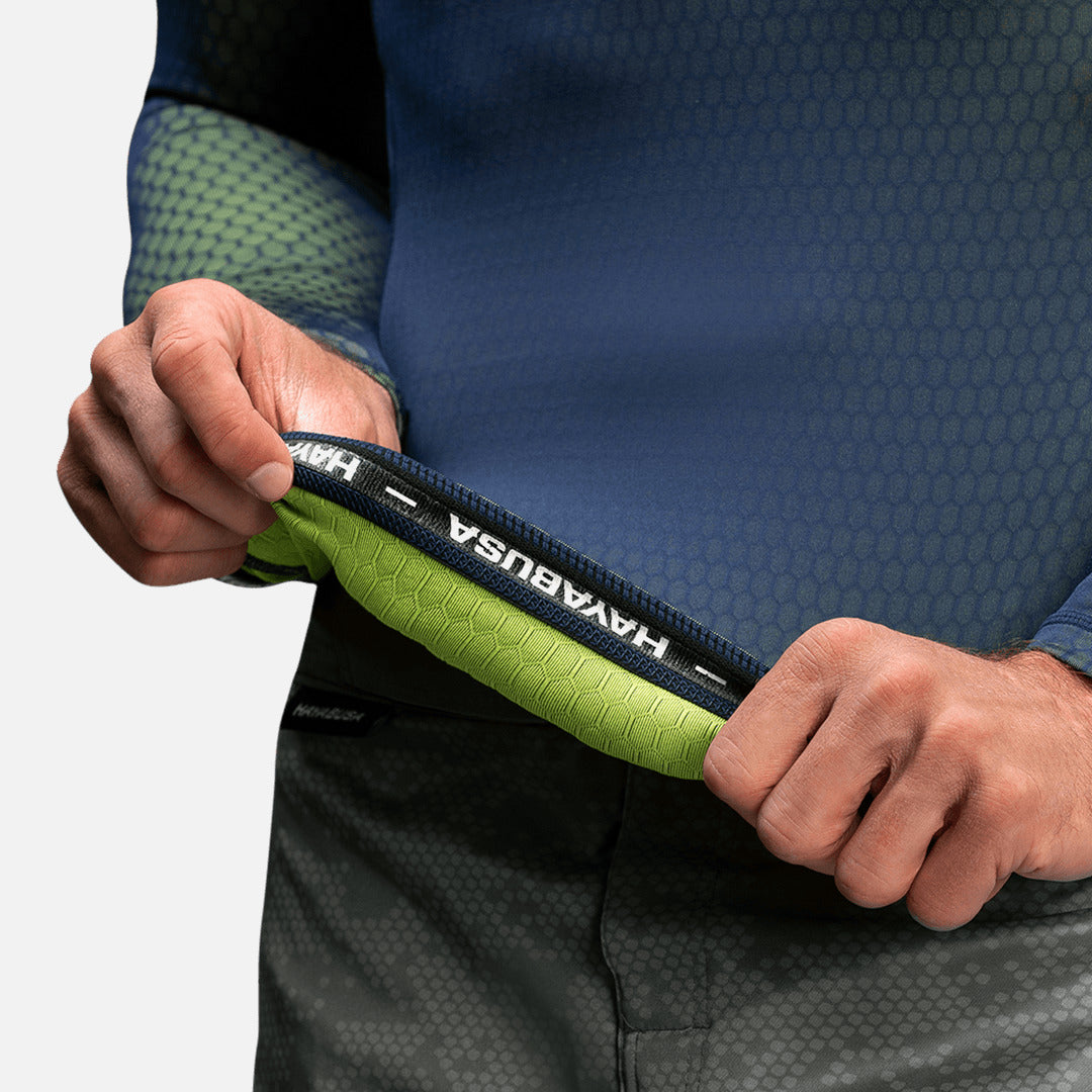 Hayabusa Rashguard Fusion Lange Ärmel - Blau/Grün