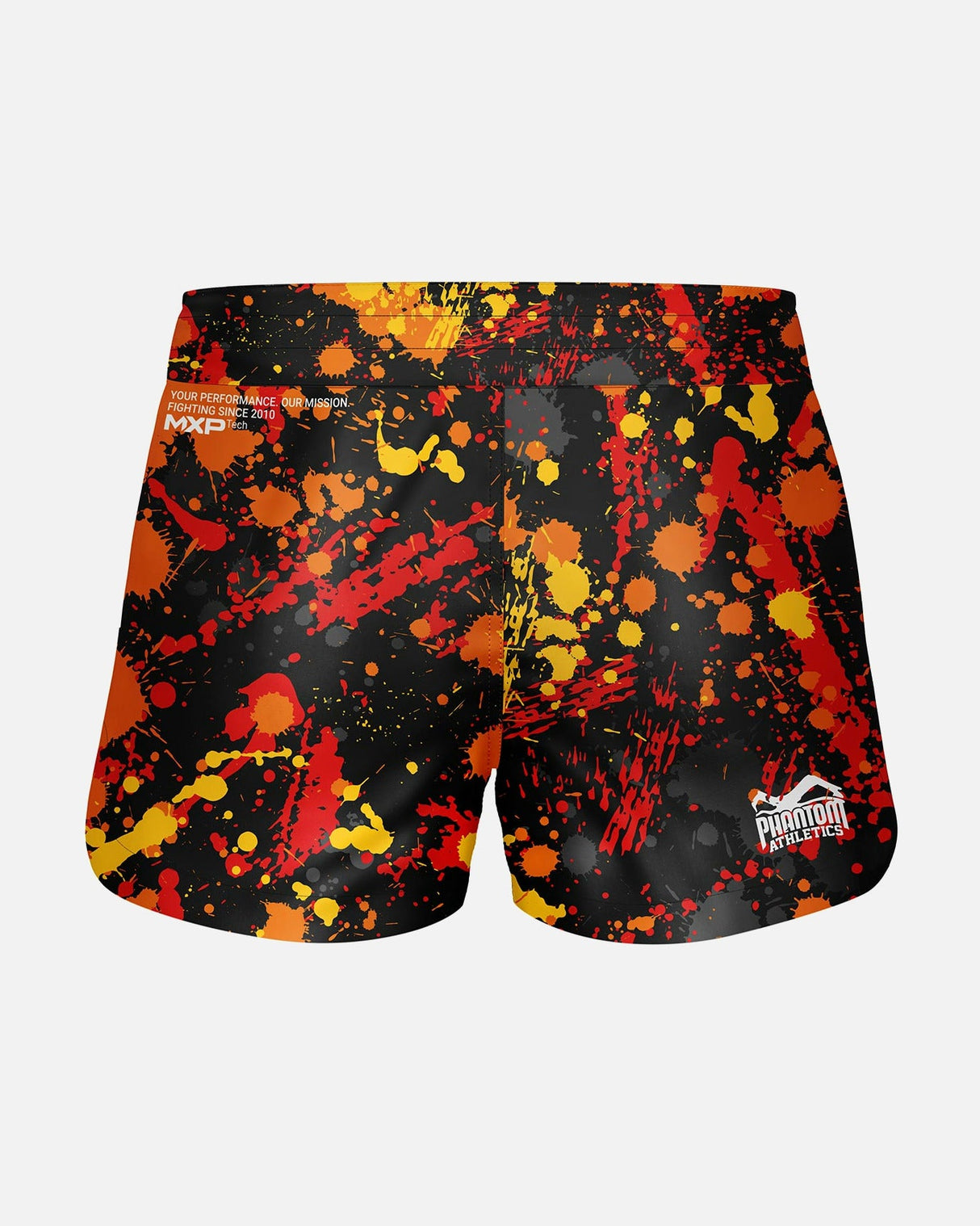 Phantom Athletics MMA Shorts Fusion Splatter - Rot/Orange