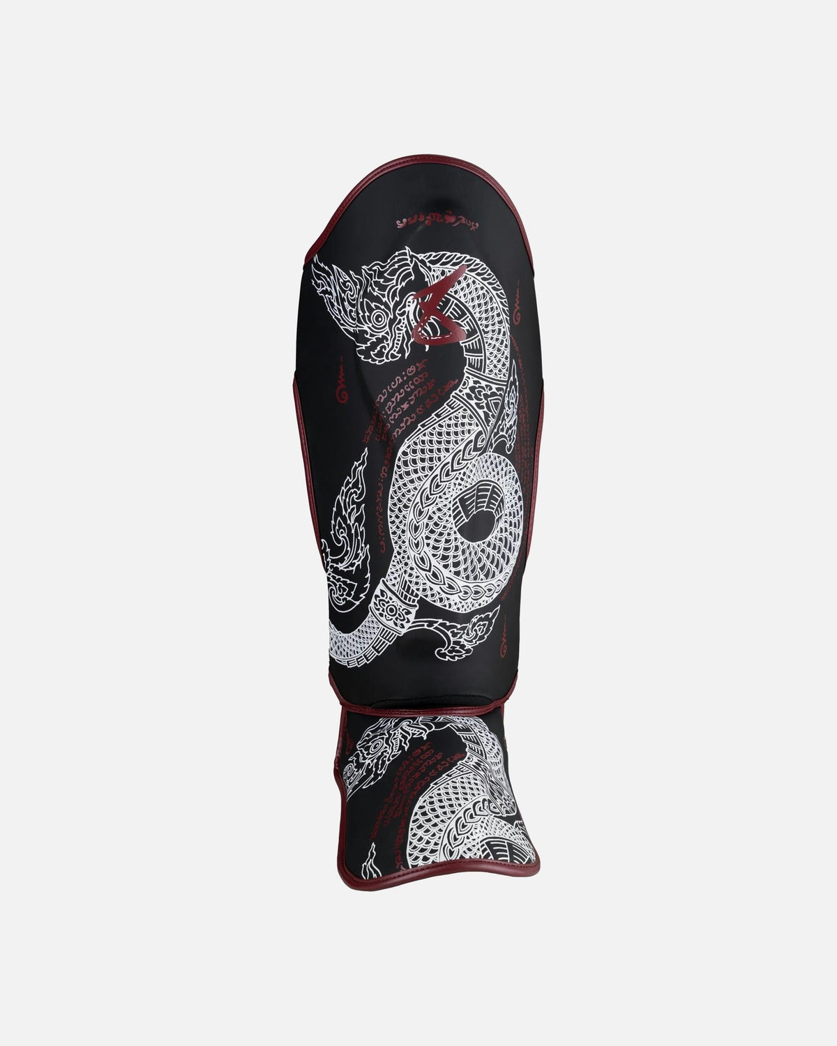 8 WEAPONS Schienbeinschoner Sak Yant Naga - Schwarz/Bordeaux
