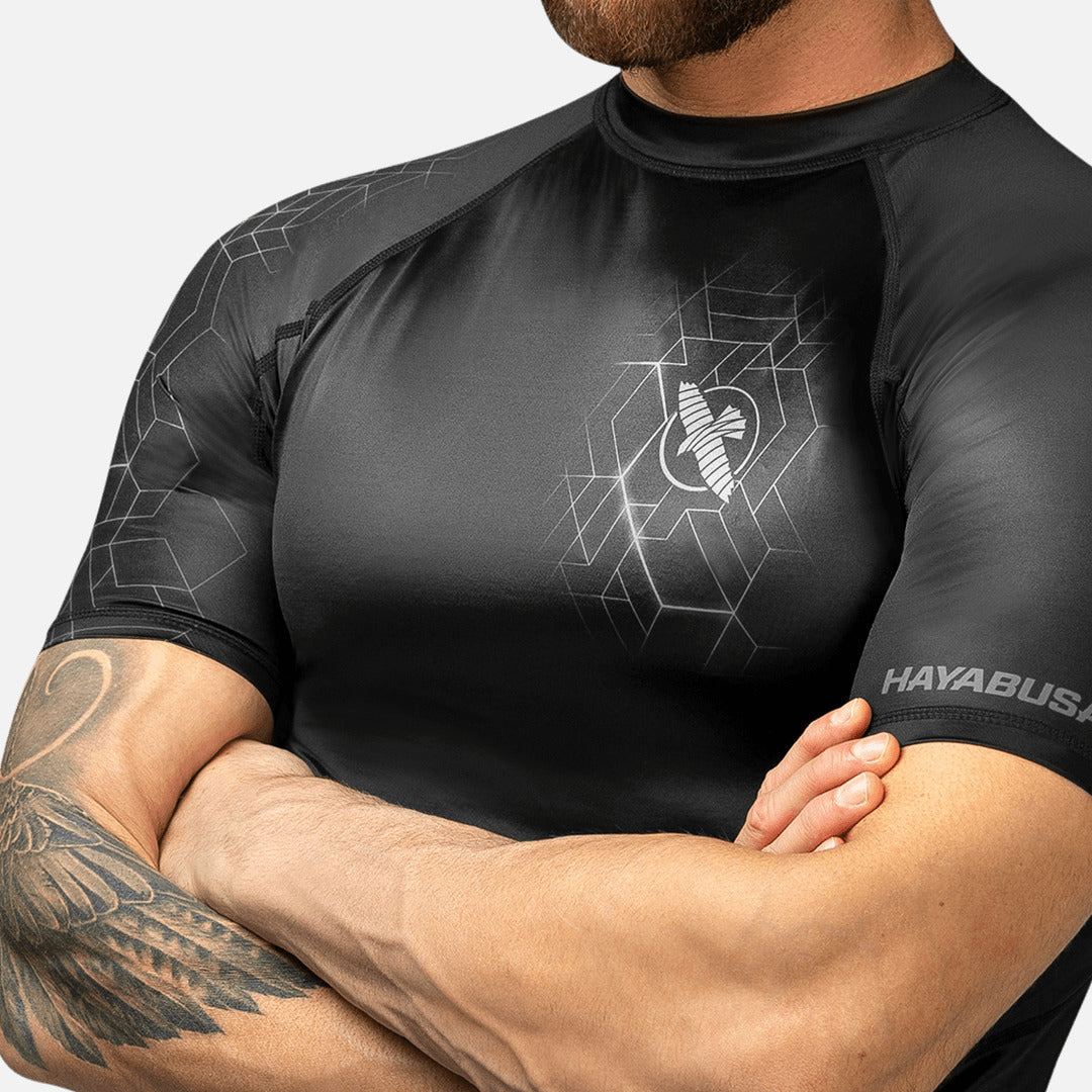Hayabusa Rashguard Geo Kurzarm - Grau