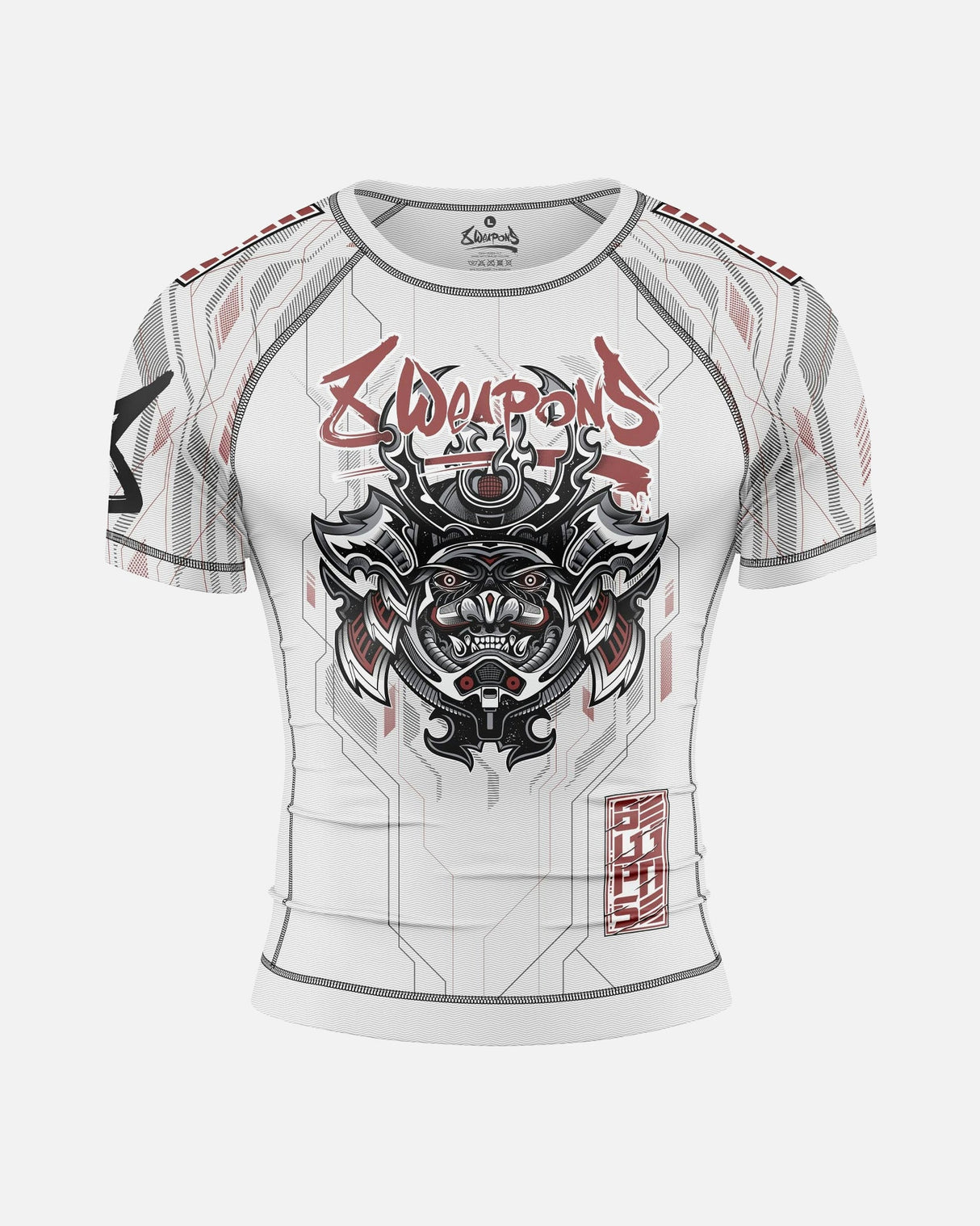 8 WEAPONS Rashguard Samurai 2.0 – Weiß/Rot