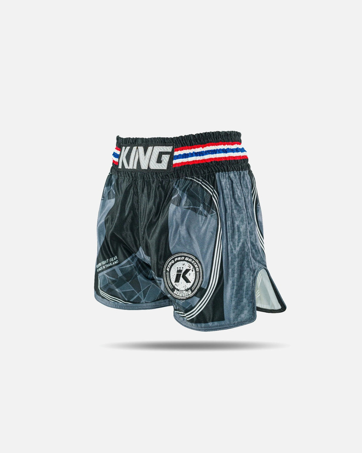 King Pro Boxing Muay Thai Shorts Flag - Schwarz