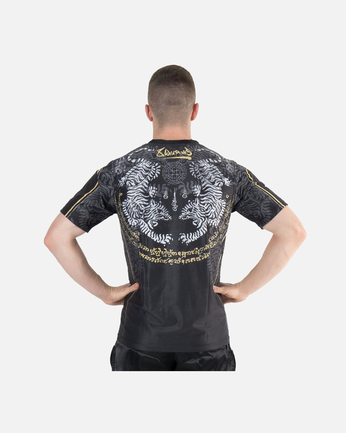 8 WEAPONS T-Shirt Funktionell Tiger Yant – Schwarz/Gelb