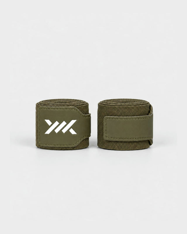 Caged Boxbandagen Essential – Kaki Grün (inklusive Waschbeutel)