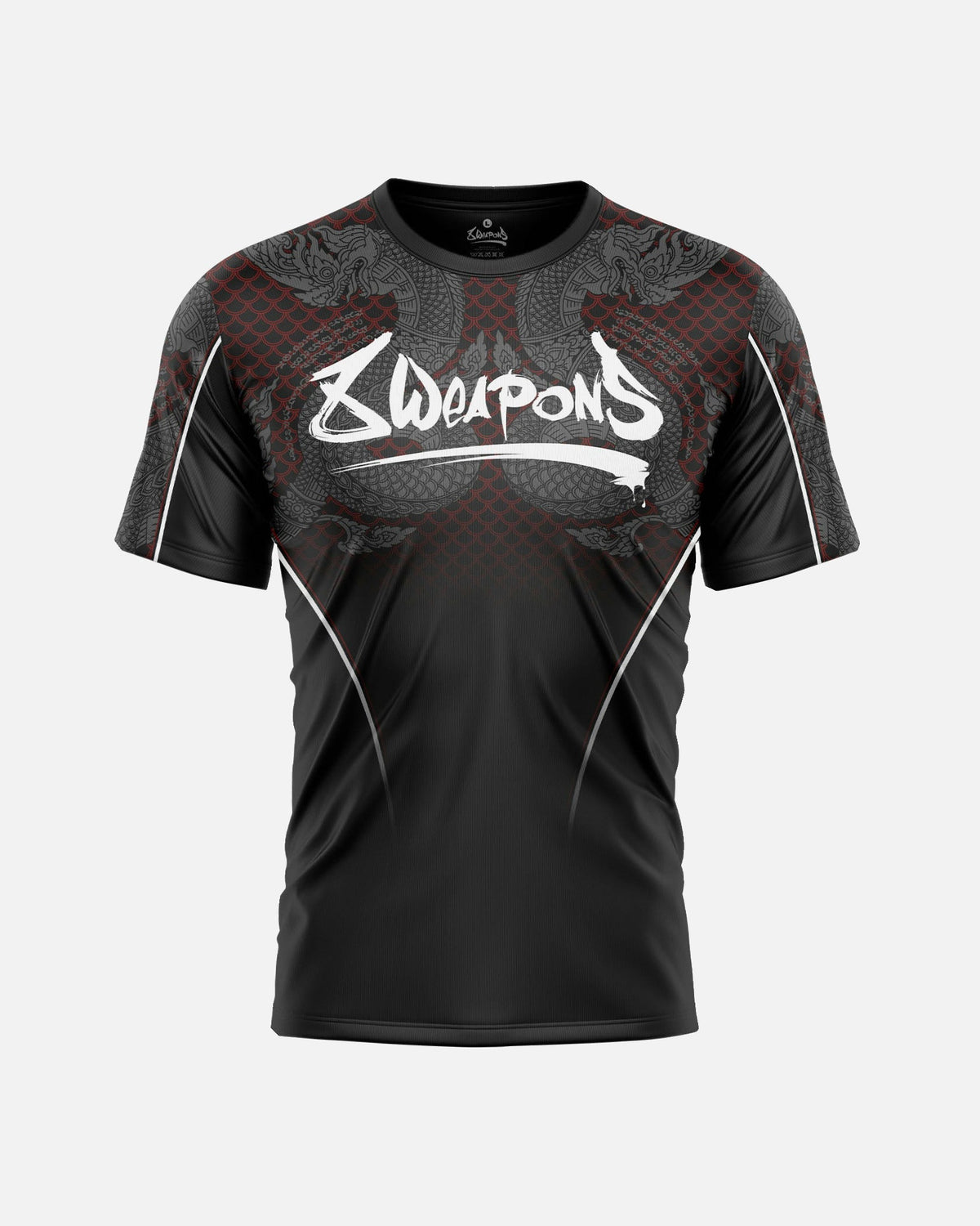 8 WEAPONS T-Shirt Funktionell Naga Yant – Schwarz/Rot
