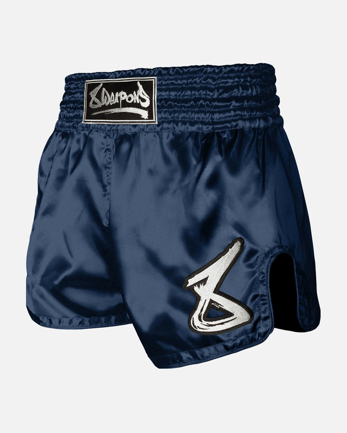 8 WEAPONS Muay Thai Shorts Strike - Dunkelblau/Weiß