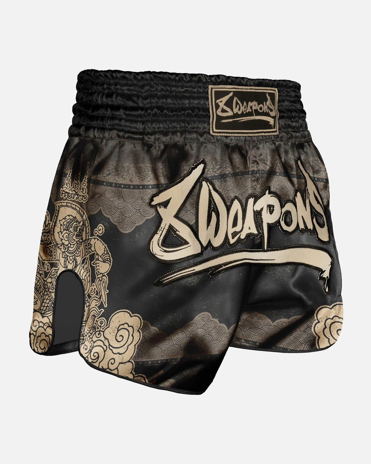 8 WEAPONS Muay Thai Shorts Hanuman - Schwarz/Gold