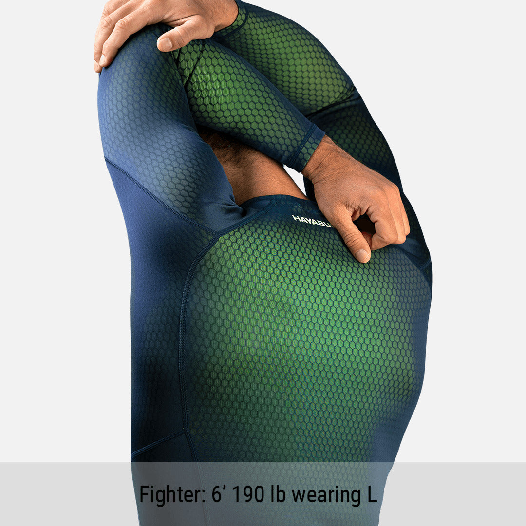 Hayabusa Rashguard Fusion Lange Ärmel - Blau/Grün