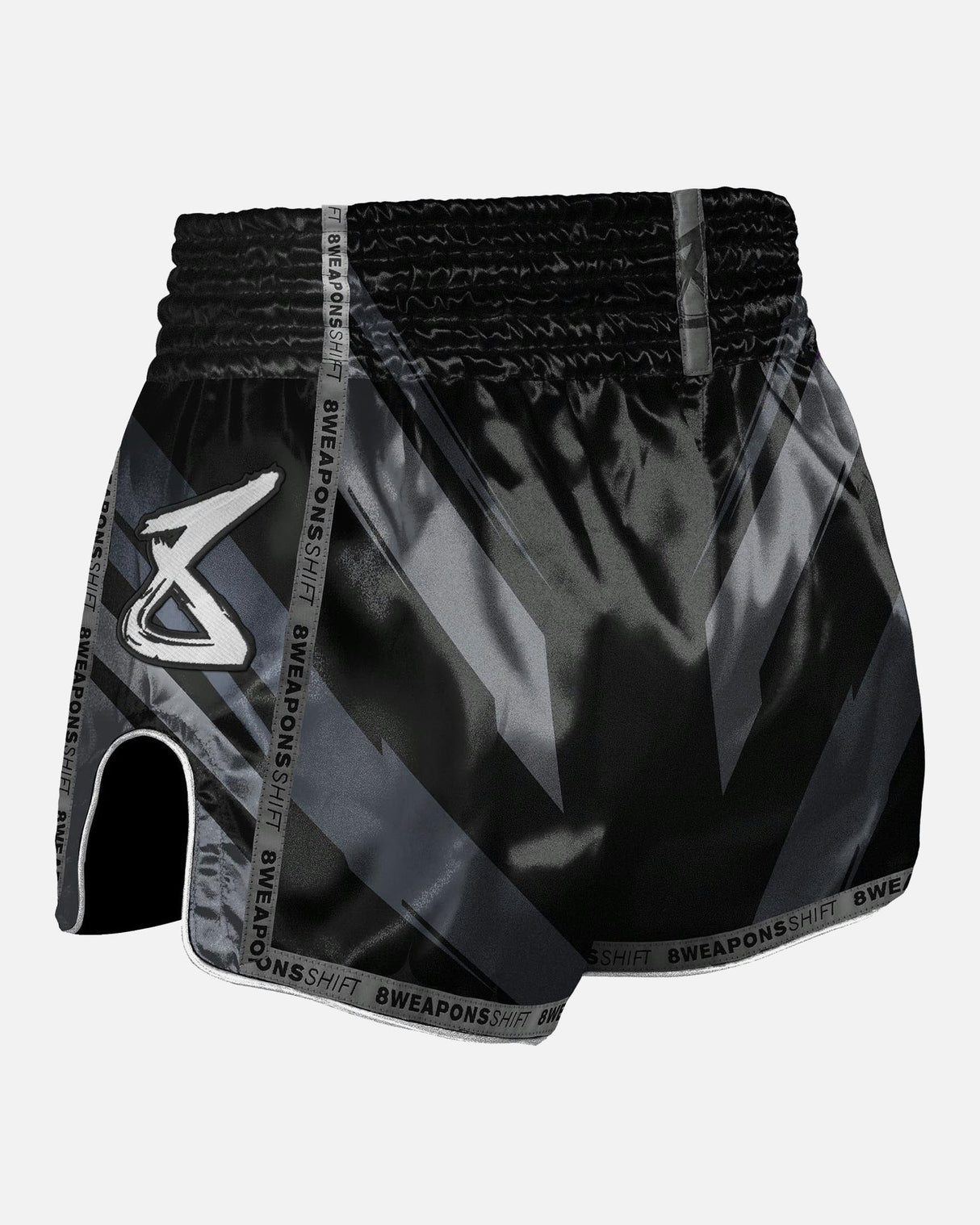 8 WEAPONS Muay Thai Shorts Shift - Schwarz Matt