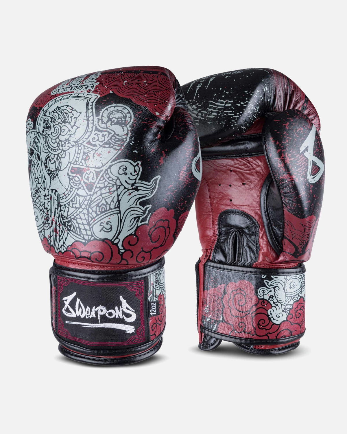8 WEAPONS Boxhandschuhe Hanuman Yant - Schwarz/Rot