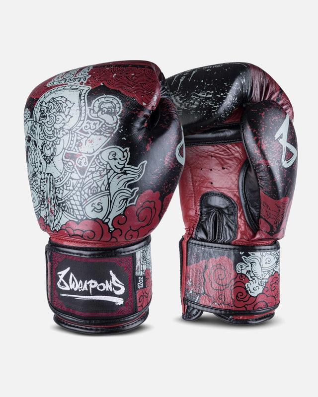 8 WEAPONS Boxhandschuhe Hanuman Yant - Schwarz/Rot