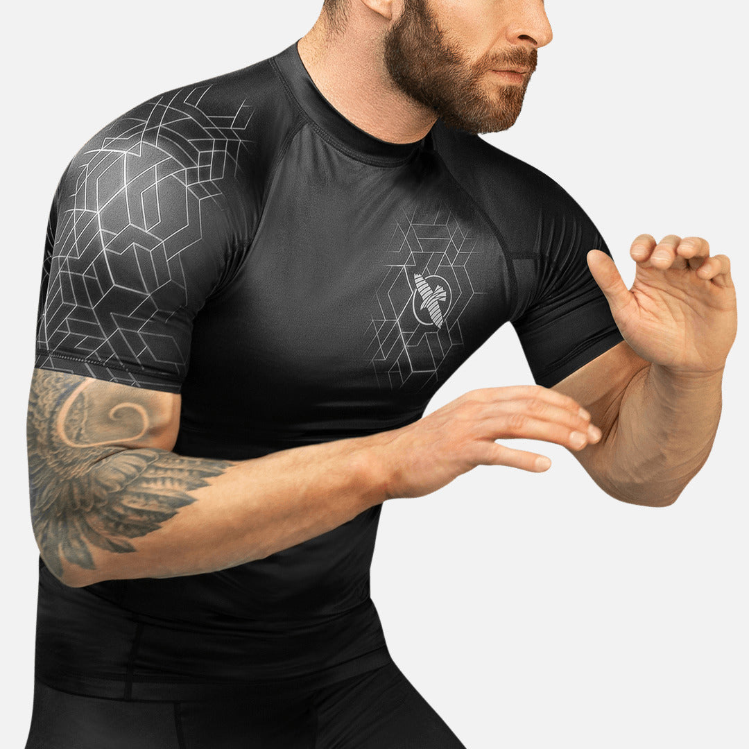 Hayabusa Rashguard Geo Kurzarm - Grau